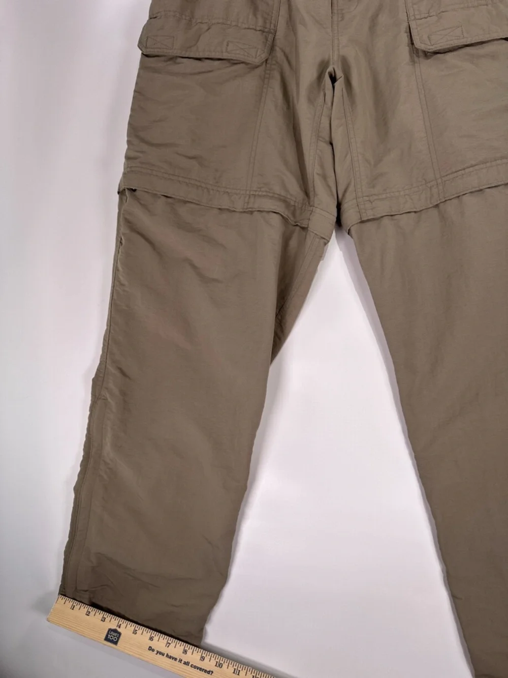 The North Face Convertible Hiking Pants Zip Off Cargo Nylon Khaki XL
